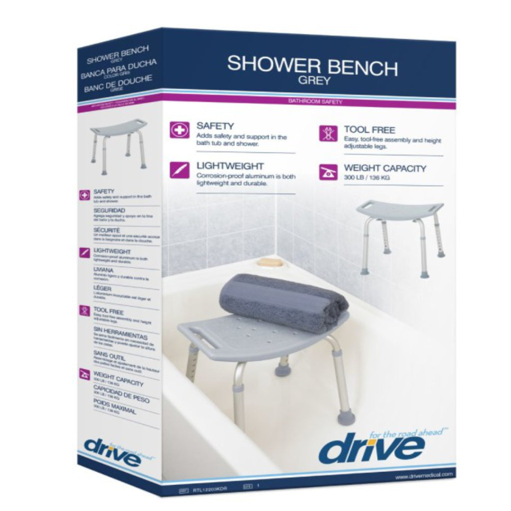 Drive Deluxe Aluminum Shower Bench without Back