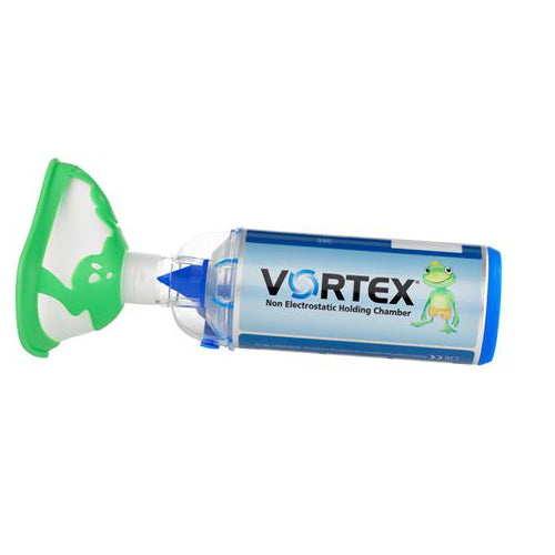 VORTEX Valved Holding Chamber w/ Child Frog Mask (3+yrs) A4627