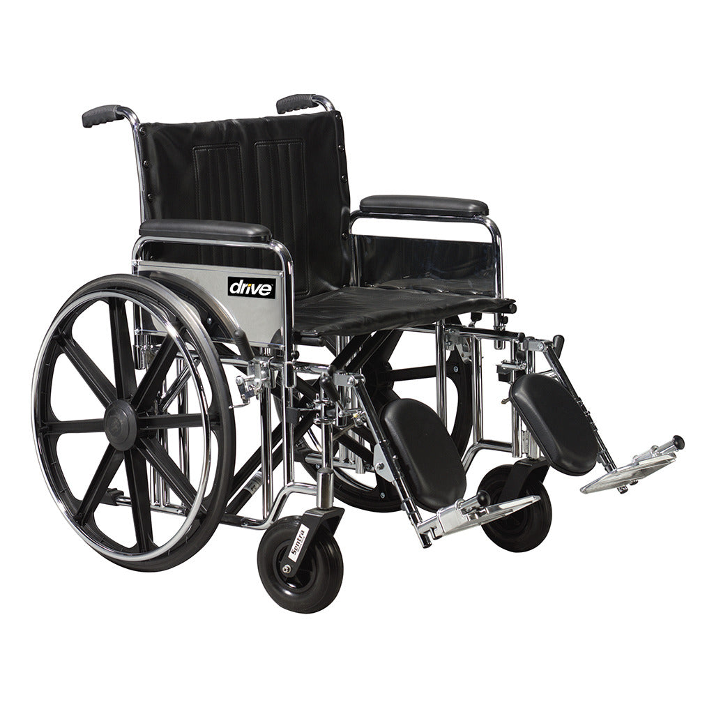 Black and silver wheelchair with 'Drive' branding on a white background