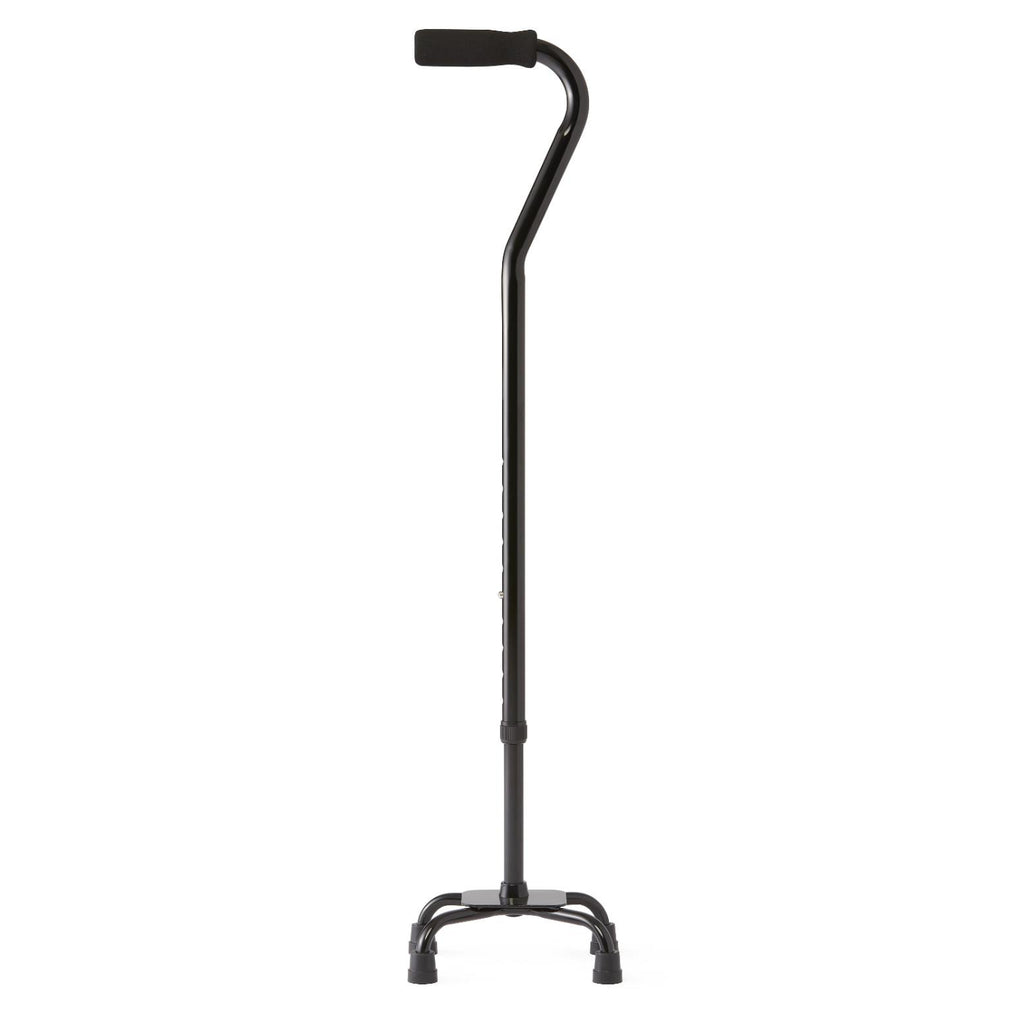 Medline Aluminum Quad Cane with Small Base. Black