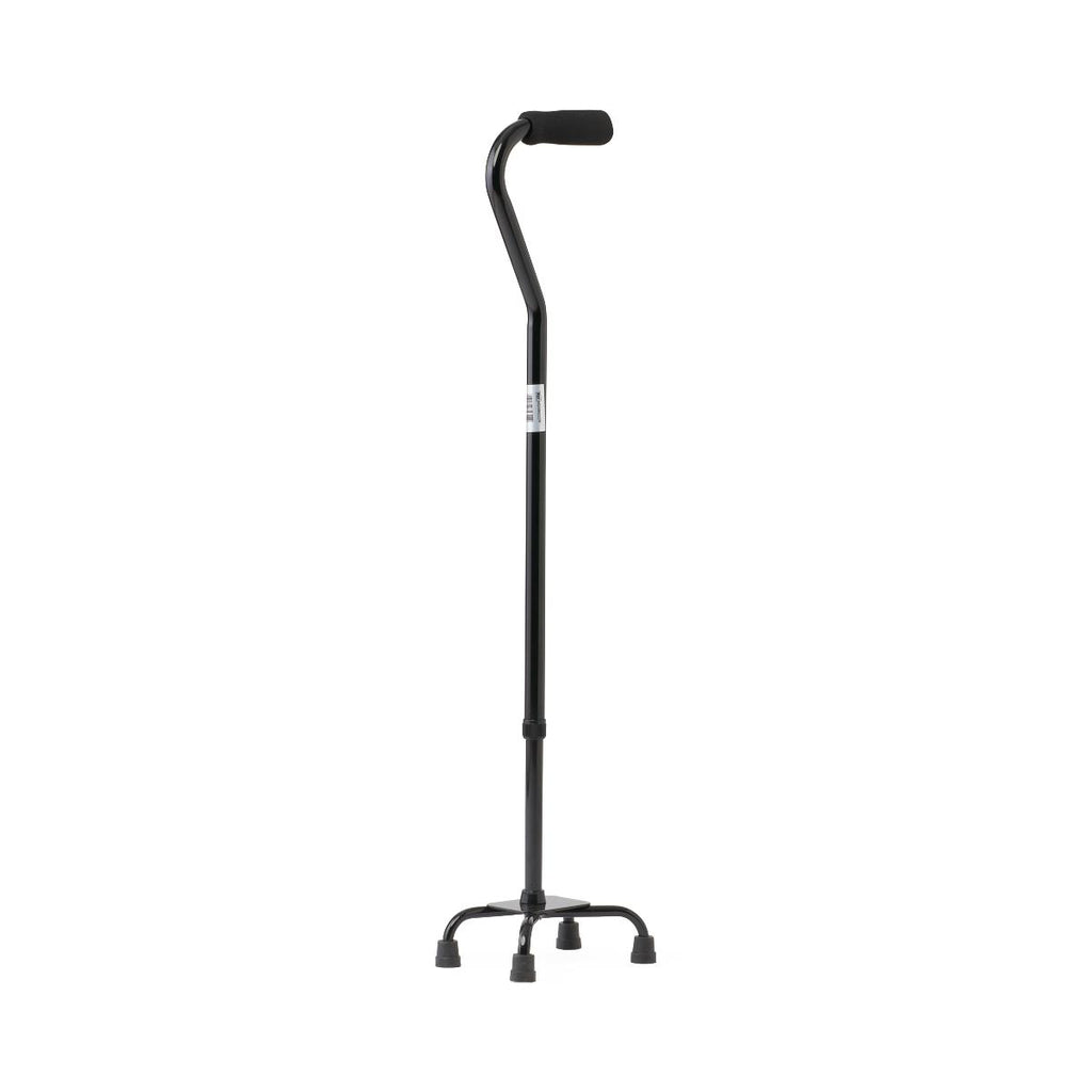 Medline Aluminum Quad Cane with Small Base. Black