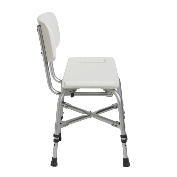 Deluxe Bariatric Shower Chair With Back Support & Cross-Frame Brace E0240