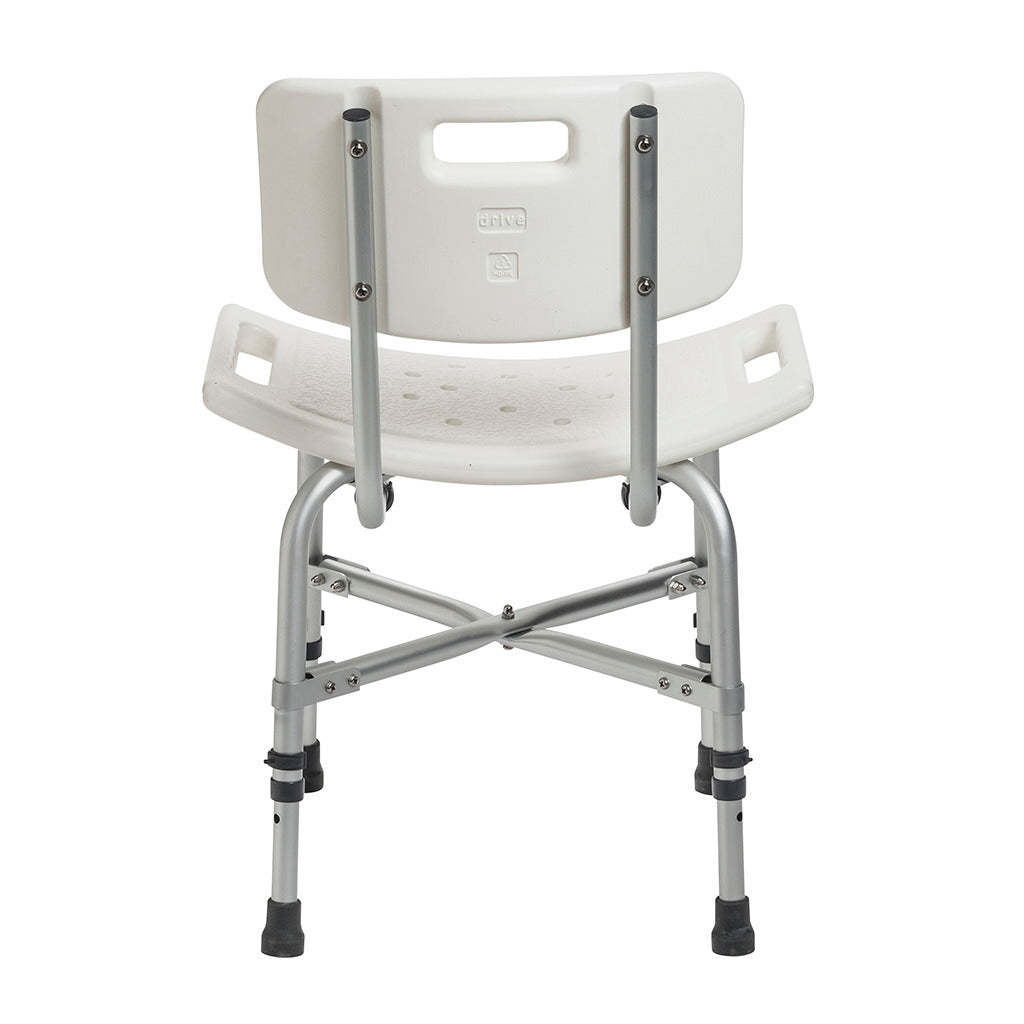 Deluxe Bariatric Shower Chair With Back Support & Cross-Frame Brace E0240