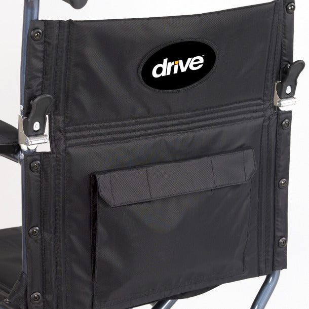 Drive Deluxe Fly-Weight Aluminum Transport Chair with Removable Casters