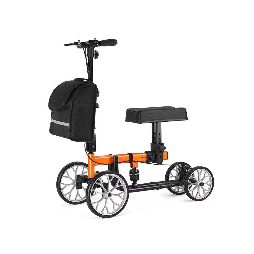 KNEE WALKER W/ SHOCK ABSORBERS & TOTE BAG