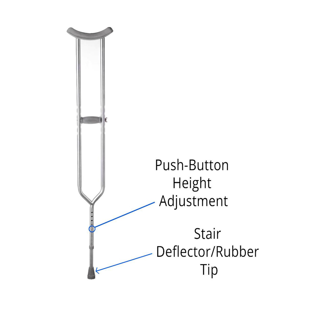 Medline Bariatric Crutches, Adult, 650 lb. Capacity 1 Pair