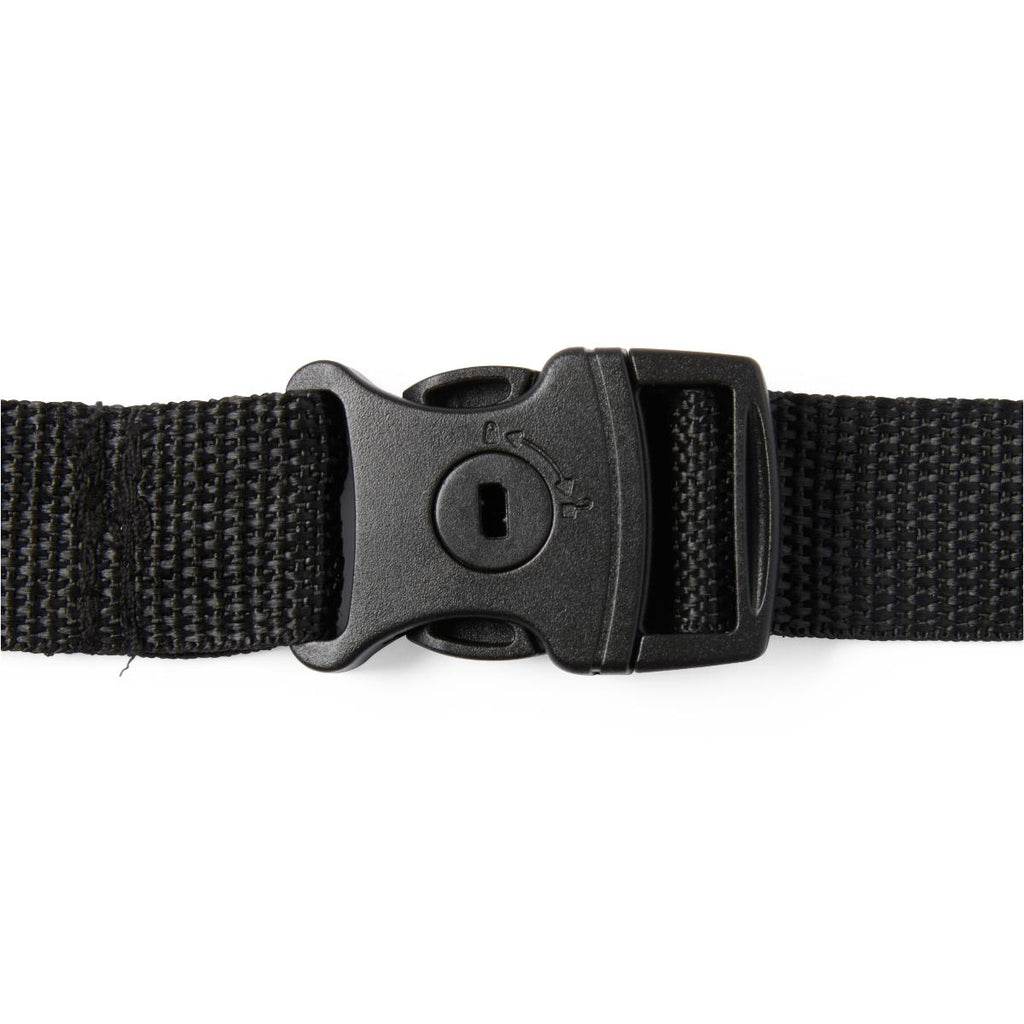 Black belt with a buckle on a white background