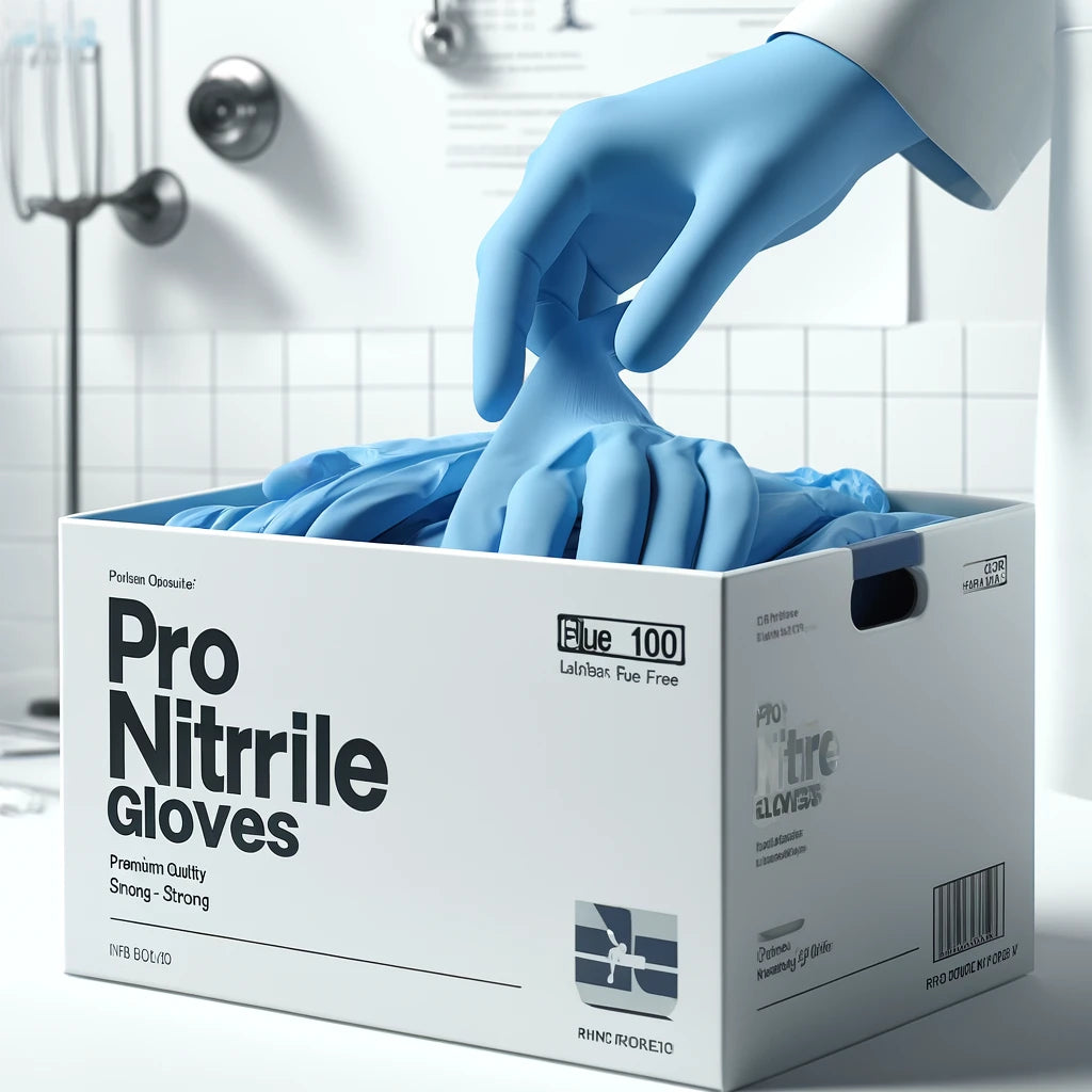 Ovation Pro Nitrile Gloves - Blue 100 (BX)