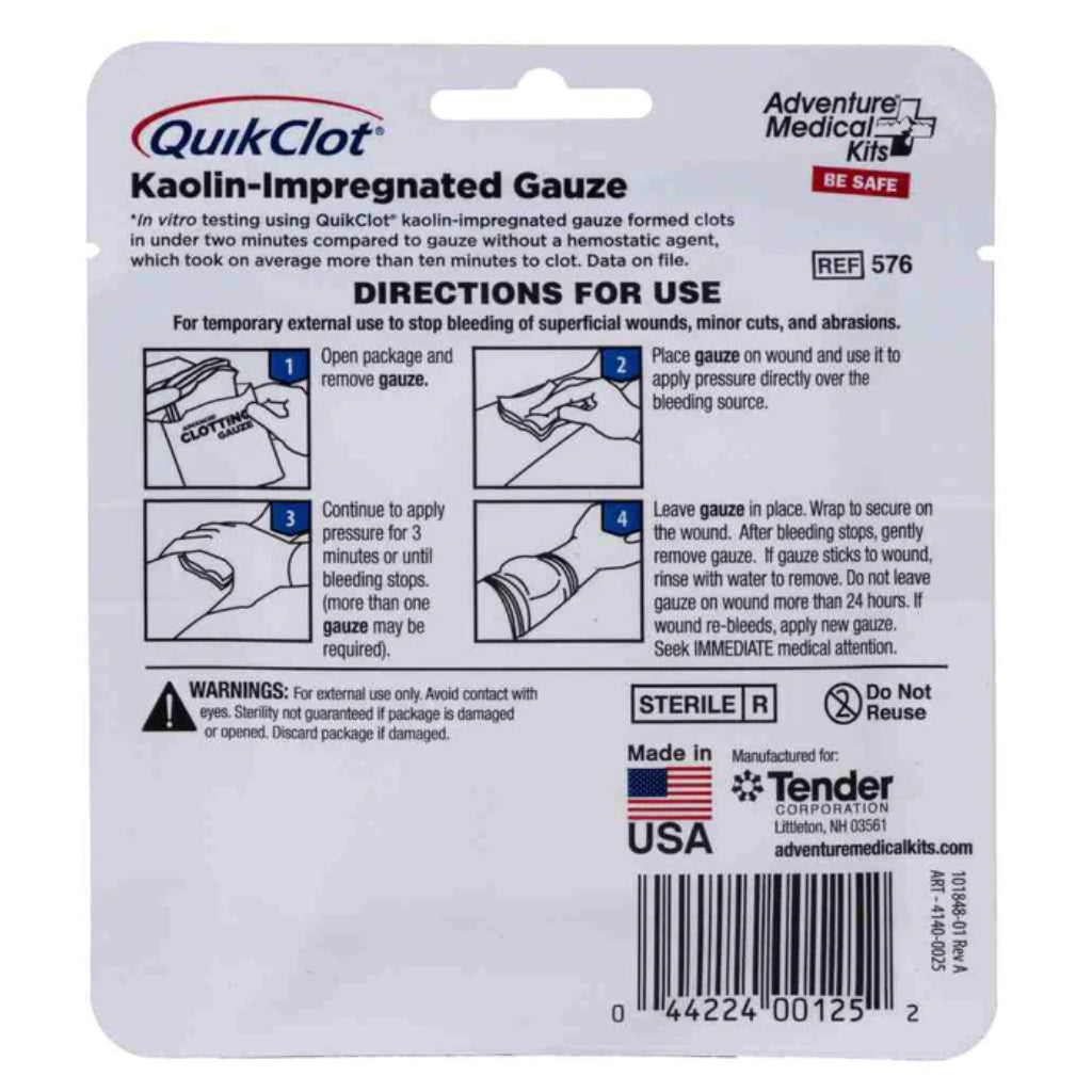 QuikClot Advanced Clotting Gauze 3"x 2'