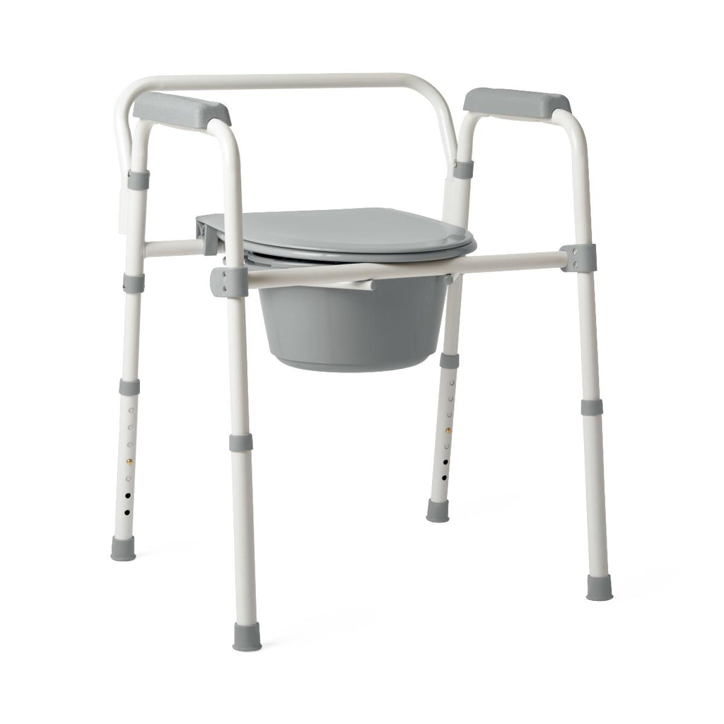 Medline Steel 3-in-1 Folding Commode