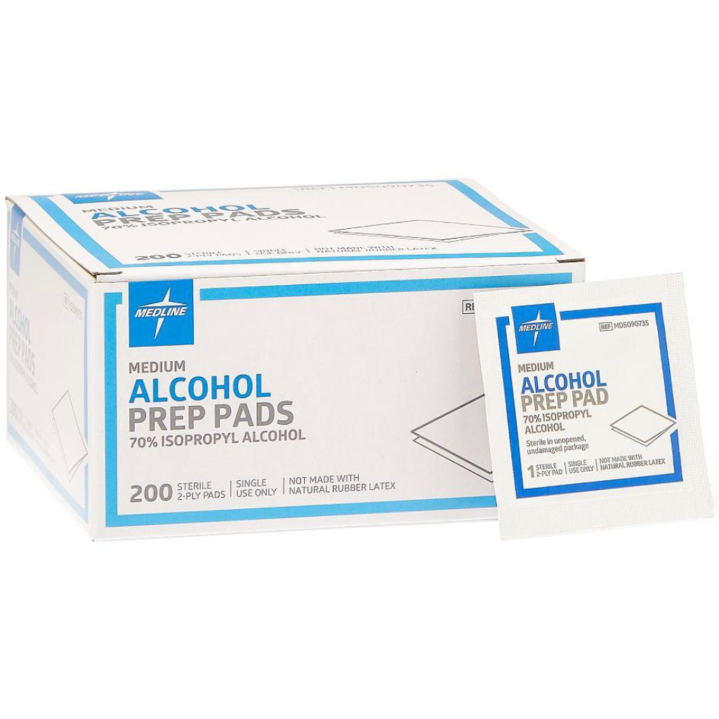 Alcohol Prep Pads Sterile - Medium 2-ply 200/bx