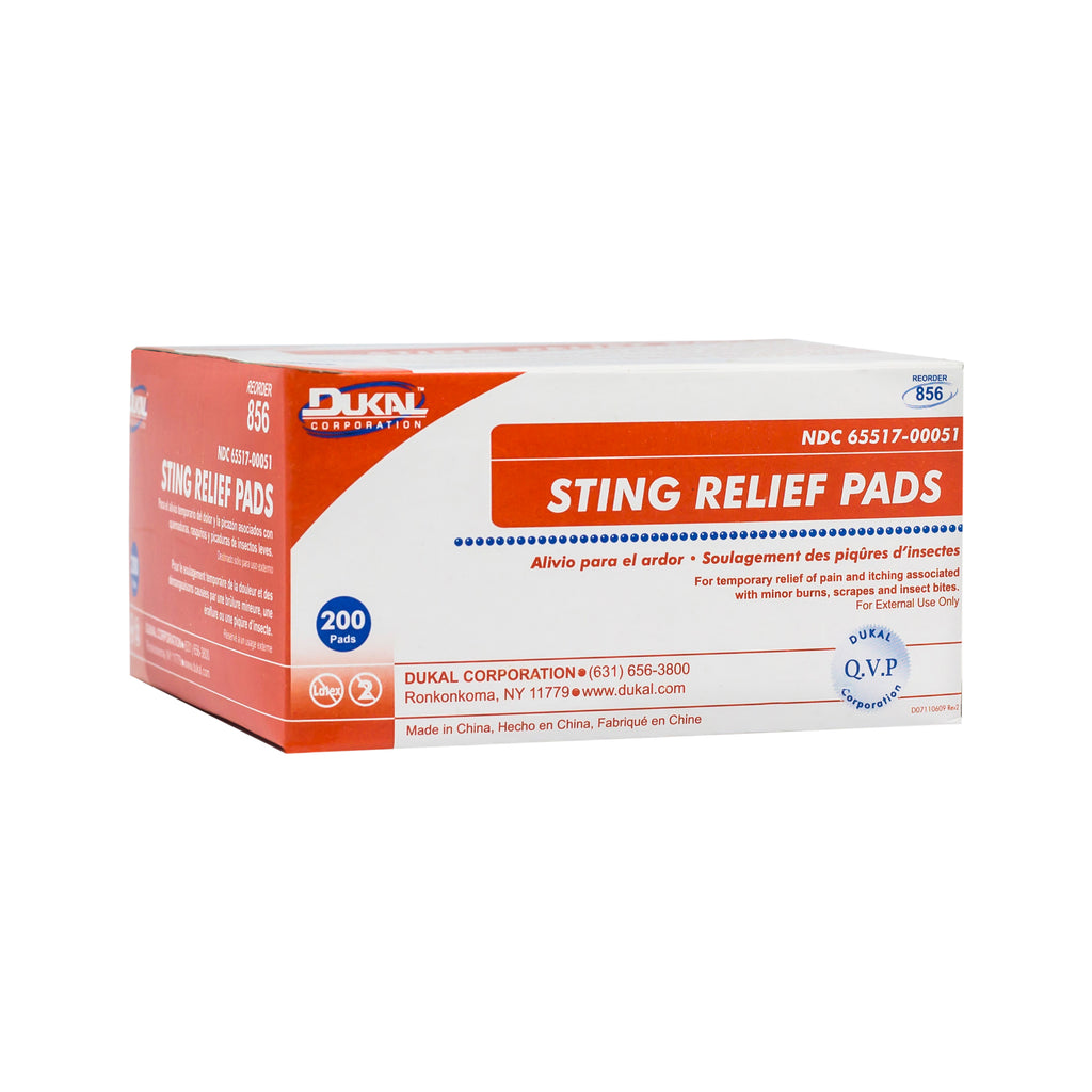Dukal Sting Relief Pads, Medium 2-Ply non-woven pad 200/Bx