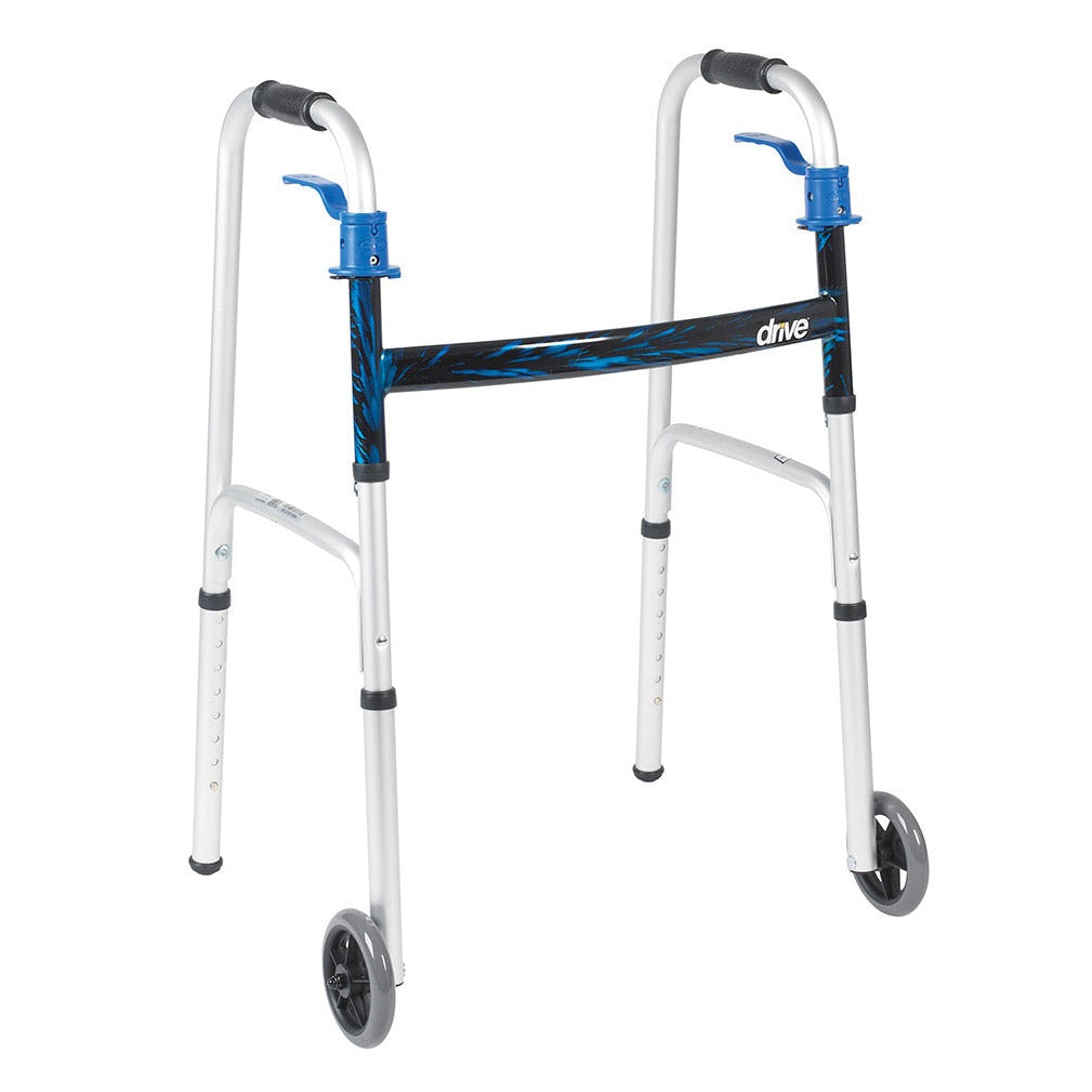 Youth  Deluxe, Trigger Release Folding Walker with 5" Wheels