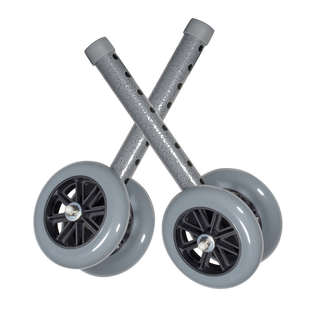 5" Bariatric Walker Wheels with Two Sets of Rear Glides