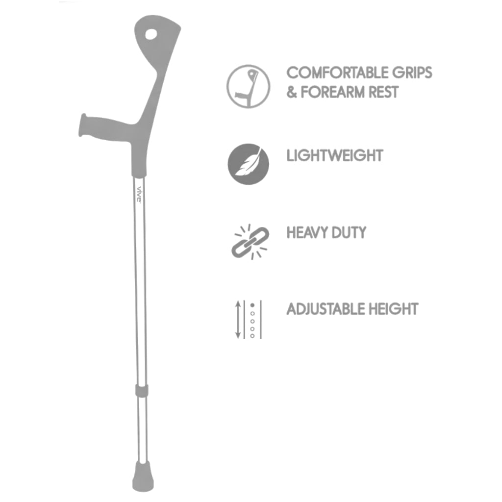 Adult Adjustable Forearm Crutches (Pair)