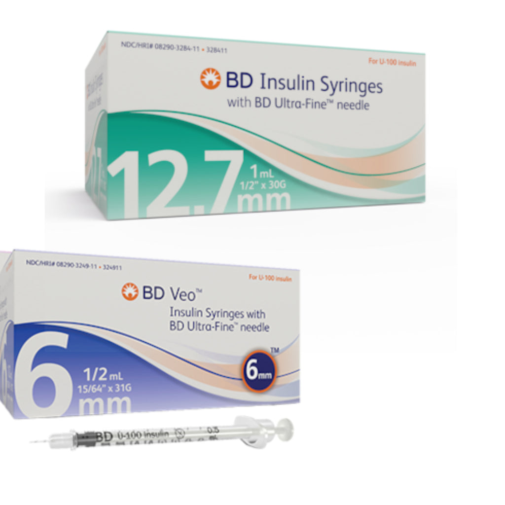 BD Insulin Syringes Ultra-Fine Needle 12.7mm x 30G 1 mL/cc 100(BX)