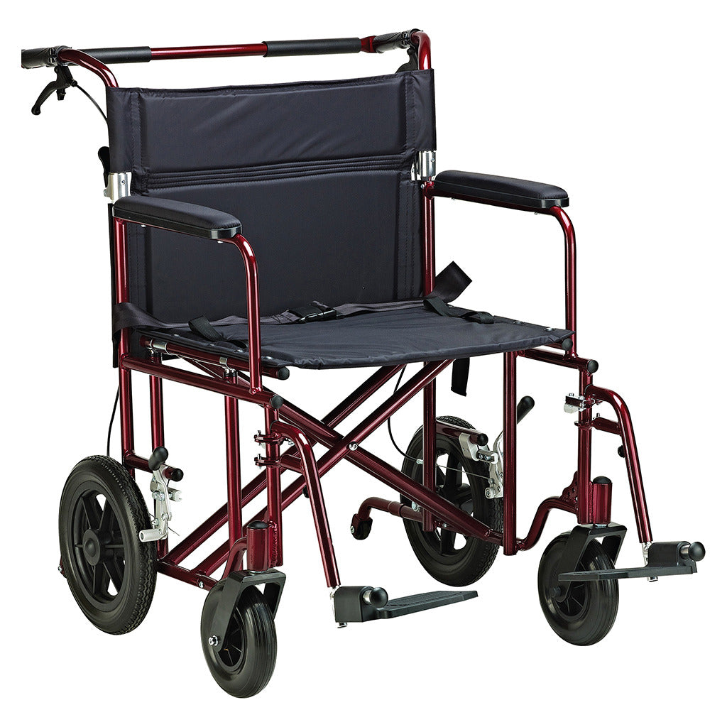 Bariatric 22"  Aluminum Transport Chair - 450 lbs Weight Capacity