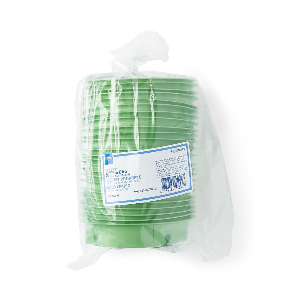 Medline Emesis Bags With Rigid Ring - Green  24 Each (PK)
