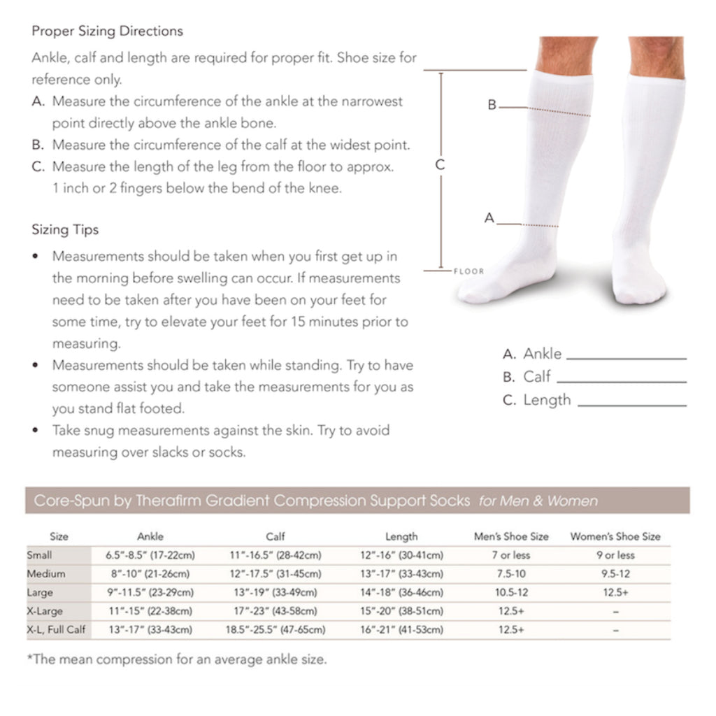 CoreSpun Socks 20-30 mmHg