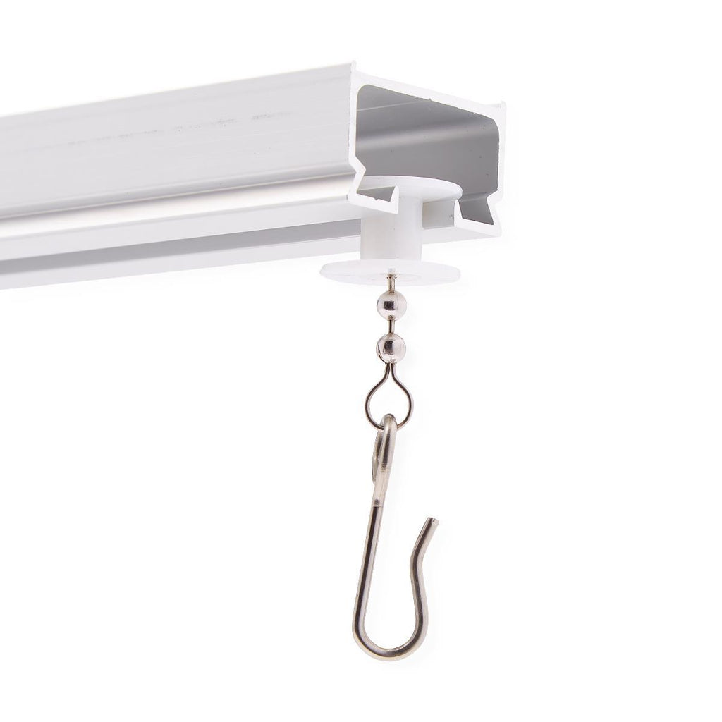 12 ft. L Cubicle Curtain Track Hardware with Spool Carriers - Straight Spliced