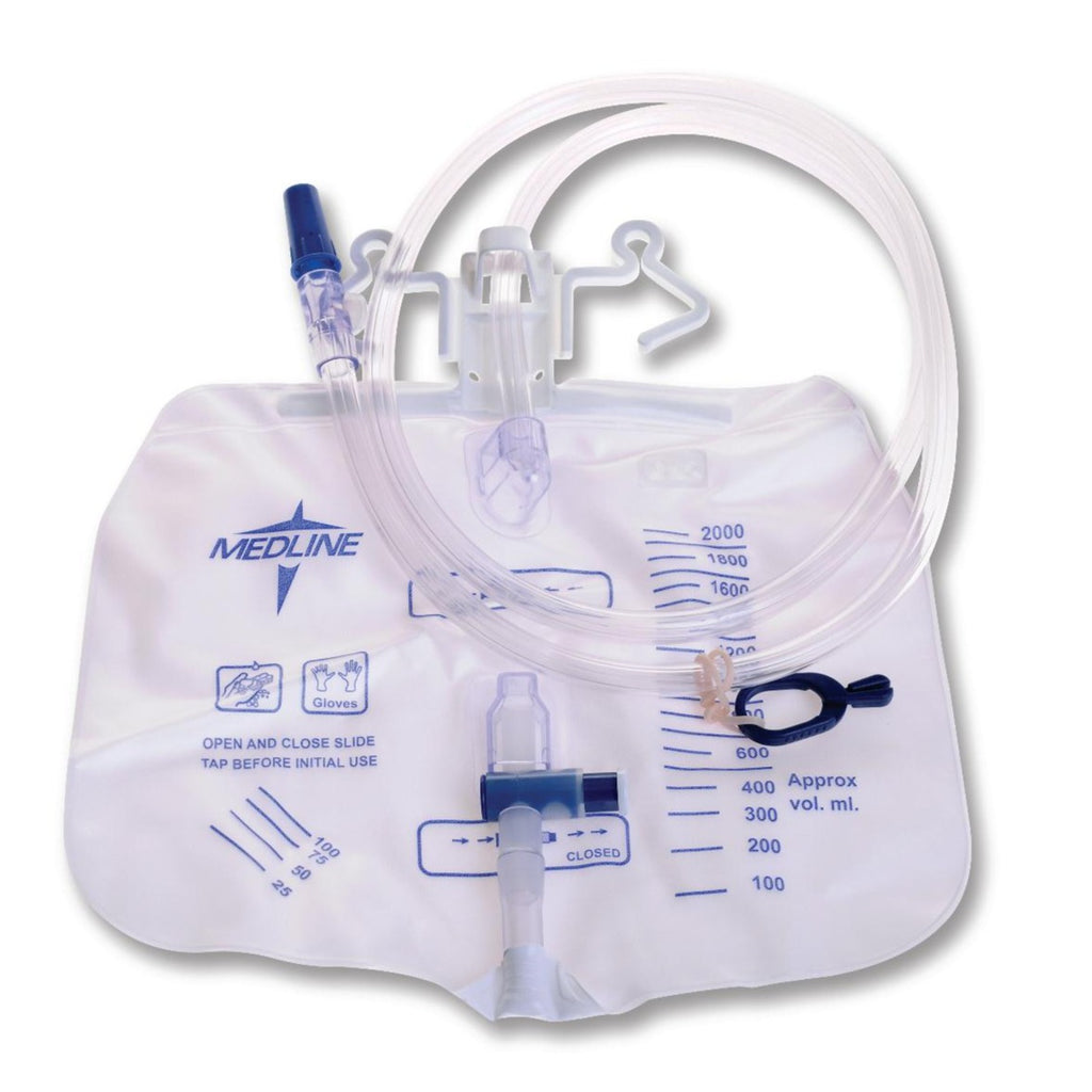 Drainage Bag 2000 mL Anti-Reflux Tower with Slide-Tap - A4357