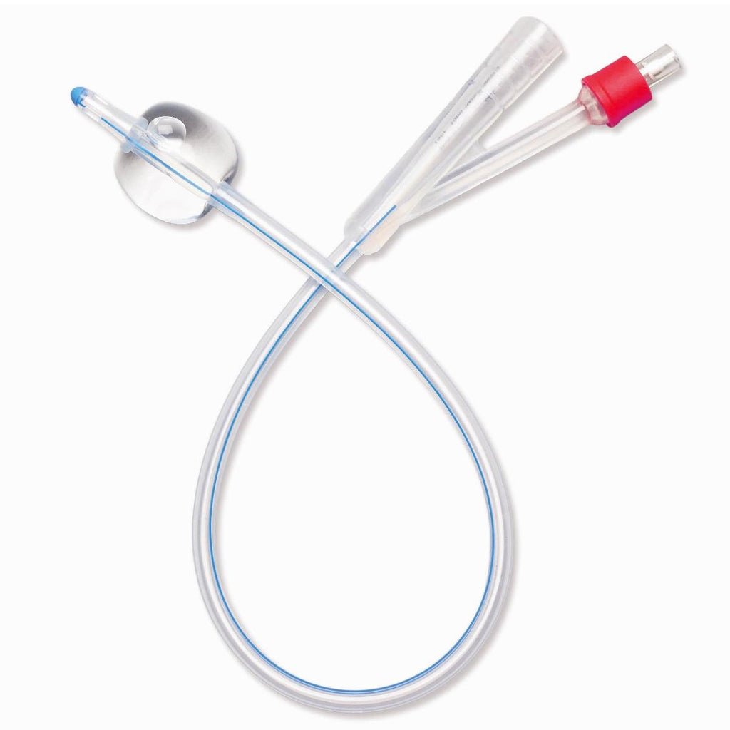 Foley Catheter 100% Silicone 2-Way - 10 Each (BX) red