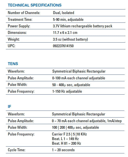 Richmar Intensity If Combo II Portable Tens and IFC Pain Relief System