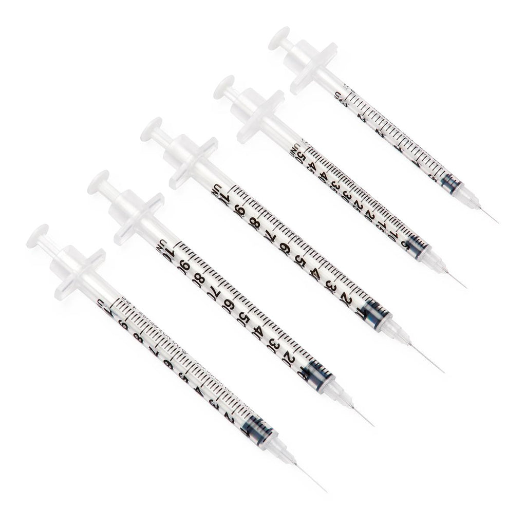 Insulin 1mL Syringe 31G x 5/16" with Fixed Needle 100 Each (BX)