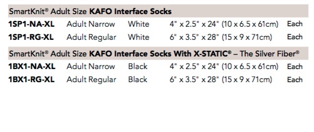 Seamless  KAFO Interface Socks - (Each) - Wealcan