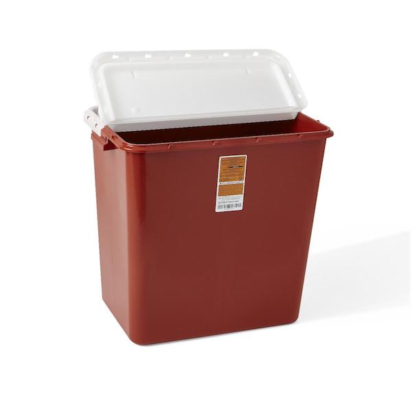 Large Biohazard Containers  12 GAL RED HINGED - Wealcan