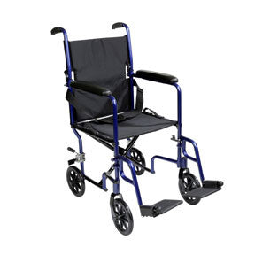 ProBasics Lightweight Aluminum Transport Chair 19" (Blue) - Wealcan