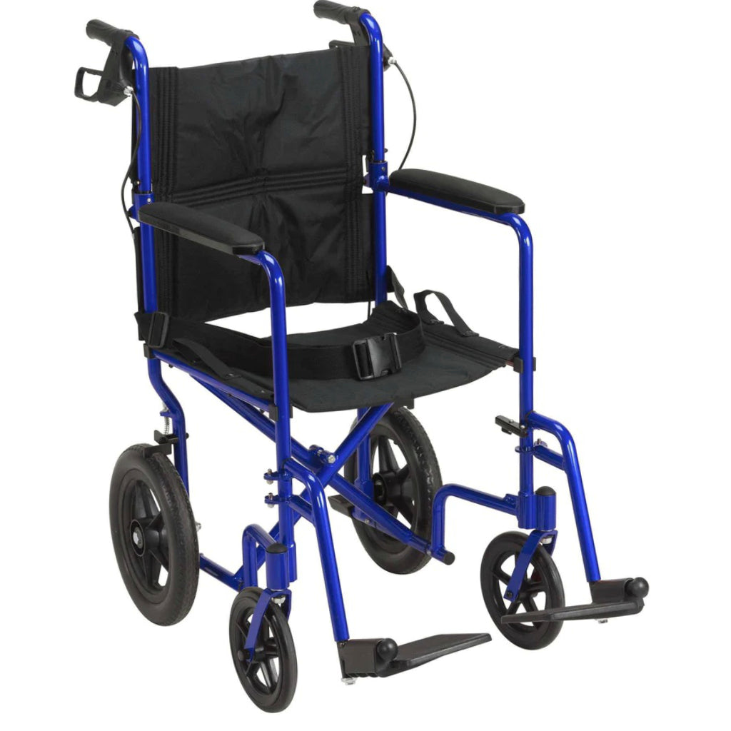 Lightweight Expedition Aluminum 19" Transport Chair W/ 12" Rear Wheels