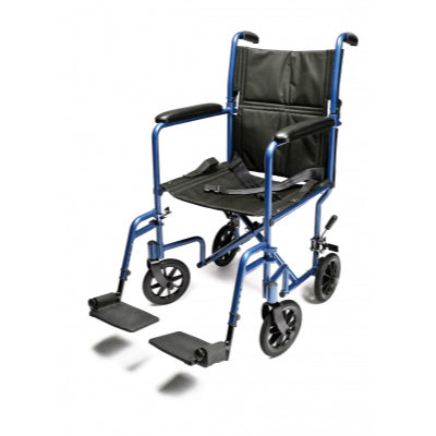 GF Lightweight Aluminum Transport Chair 19" Blue - Wealcan