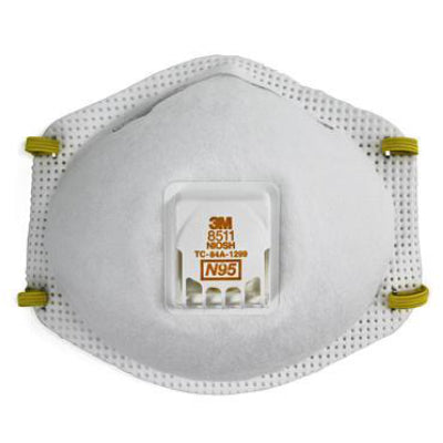 3M N95 8511 Particulate Respirator with Valve 10 Each(BX)