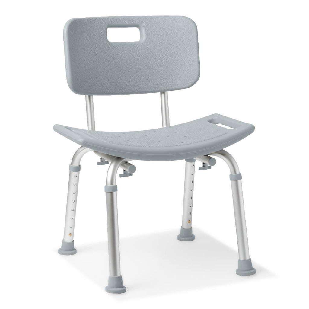 Medline Aluminum Shower Chair with Back 400 lb. Weight Capacity E0240