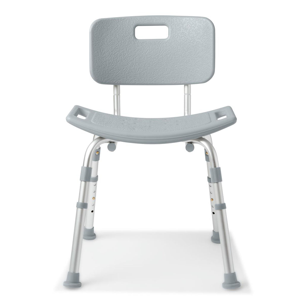 Medline Aluminum Shower Chair with Back 400 lb. Weight Capacity E0240