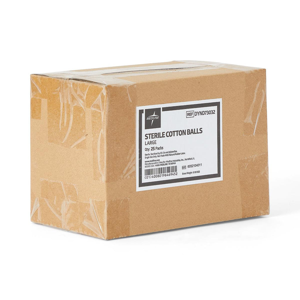 Medline Sterile Large Cotton Balls 5 Each 25 Pack (CS)
