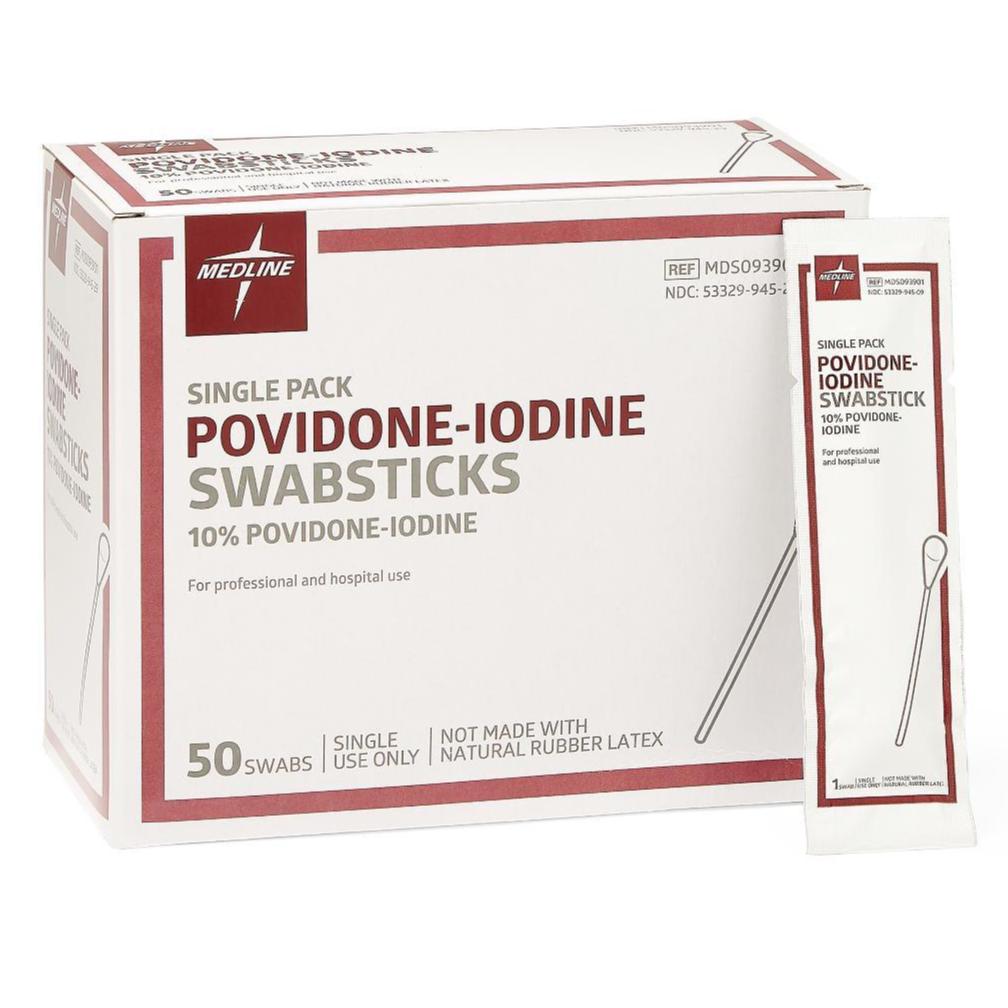 Povidone Iodine Swabstick Singles 50 Each (BX)