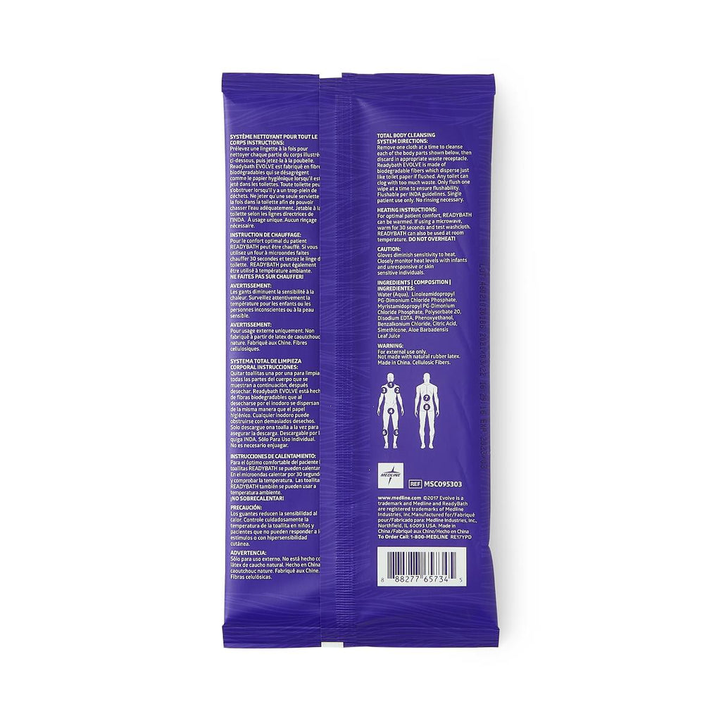 ReadyBath Evolve Fragrance-Free Bathing Wipes - 8 Pack (PK) Washcloths
