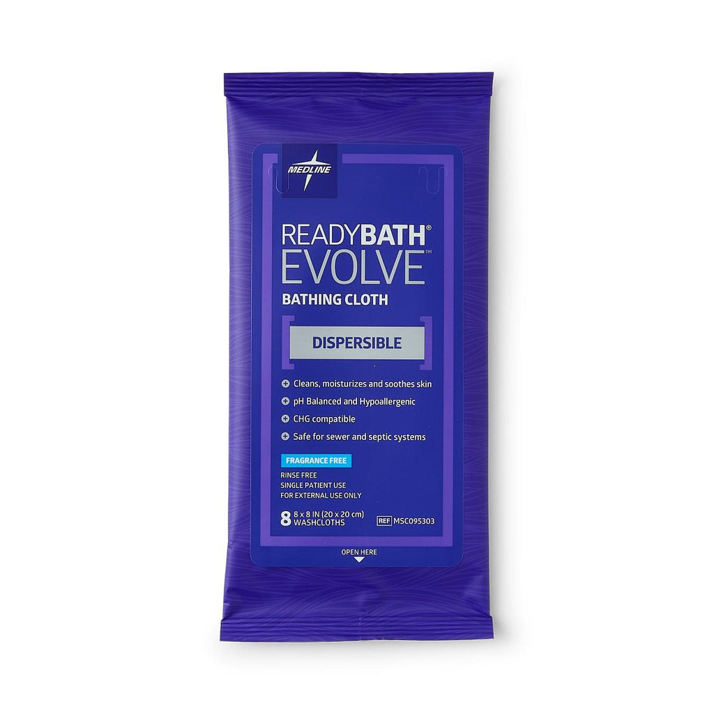 ReadyBath Evolve Fragrance-Free Bathing Wipes - 8 Pack (PK) Washcloths