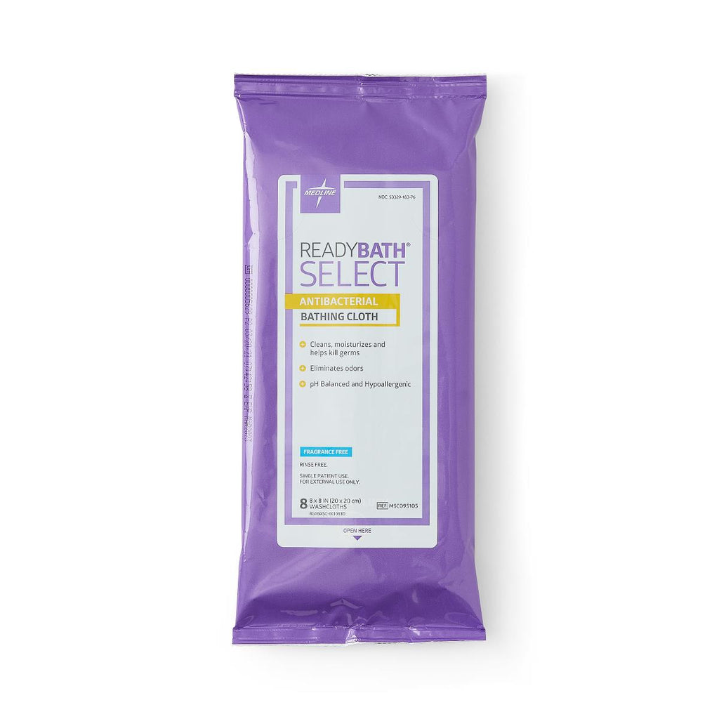 ReadyBath SELECT Medium-Weight Washcloth, Antibacterial 8/Pack