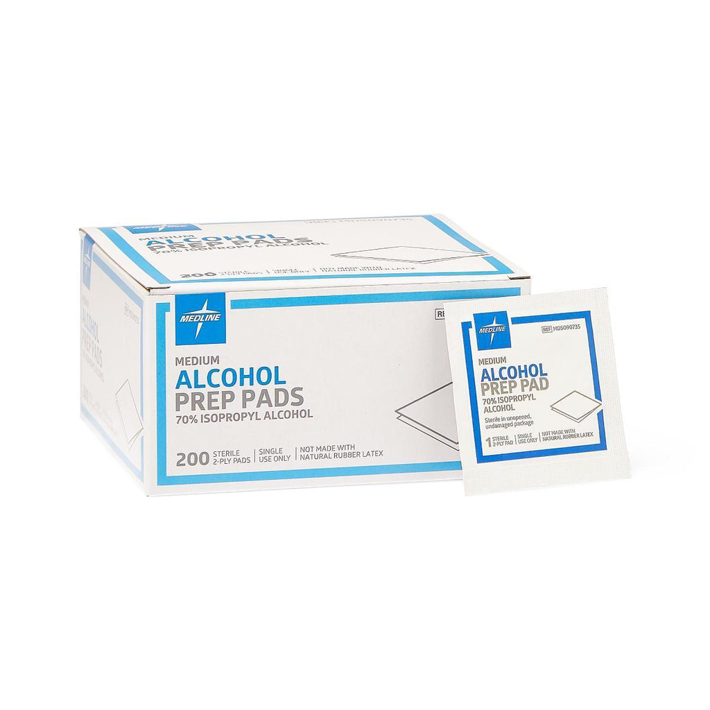 Alcohol Prep Pads Sterile - Medium 2-ply 200/bx