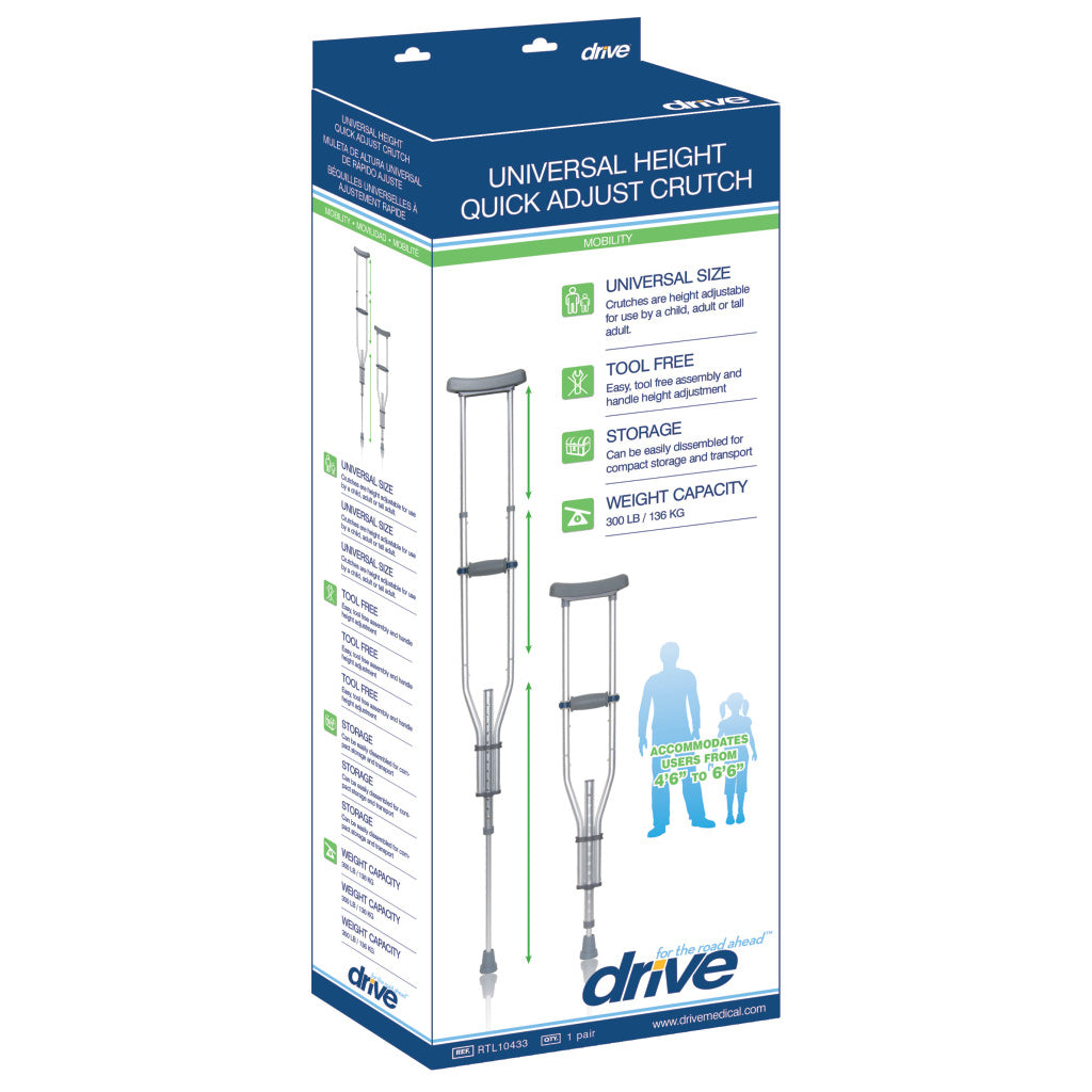 Drive Universal Aluminum Crutch - E0114