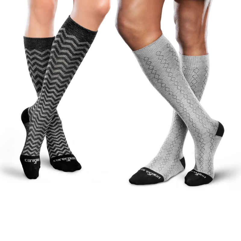 Patterned CoreSpun Socks 20-30 mmHg - Unisex - Wealcan